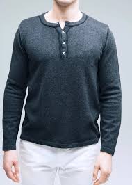 Classic Henley Charcoal / S - Product from Nuan Cashmere