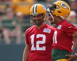 Image of Jordan Love with Aaron Rodgers