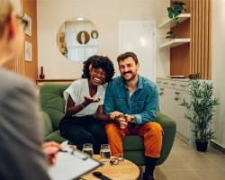 Image of family discussing financial matters