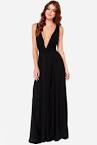 Black maxi evening dress