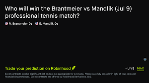 July 9, 2026: Brantmeier vs Mandlik Tennis Prediction Market