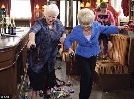 Great dames of EastEnders: Pat Evans (Pam St Clement), Peggy Mitchell and Louise Mitchell (Brittany Papple) - article-2358701-0A7EBC65000005DC-334_634x467