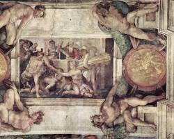 Image of Michelangelo  Cain and Abel Sistine Chapel