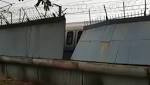 Railing wall falls metro train,