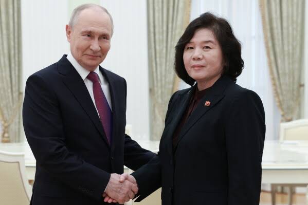 Russia's Putin met North Korea's top diplomat in Kremlin in latest high-level diplomacy; expressed gratitude for support in Ukraine war