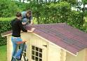 Toiture, couverture abri jardin en panneau tuile, roof, roofing tile