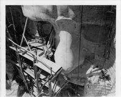 Image of Mount Rushmore under construction with scaffolding on Theodore Roosevelt