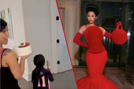 Cardi B dashes home from Paris Fashion Week for Kulture's Birthday!