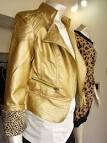 Jaqueta Em Couro Sinttico Dourada Femininas Jaquetas Outros