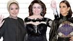 أزياء الفنانات تتشح بالسواد فى