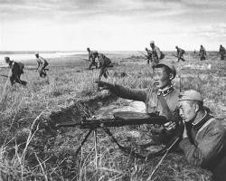 Image of Japanese troops on the move at Khalkhin Gol