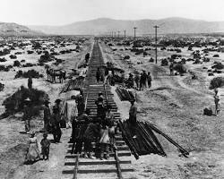 Image of Central Pacific Railroad construction 1865