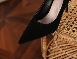 Amazon.com | Genuine Leather Pointed Toe Slip-on Big Size Women Shoes, Thin Heel high Heel Comfortable Handmade Party Women Pumps s21s36a1 Black | Pumps - Product from Amazon.com