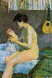 Aktstudie oder die nähende Suzanne - Paul Gauguin als Kunstdruck ...