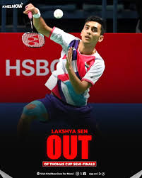 Lakshya Sen out of semi-final clash against France at Thomas Cup 2026!! 💔🏸 A BAI statement said that "Sen sustained an impact to his elbow following an intense quarter-final match that involved multiple dives...the decision has been taken as a precautionary