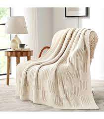 Amazon.com: Snuggle Sac Checkered Throw Beige and Ribbed Throw Cream 50x60 inches : Home & Kitchen