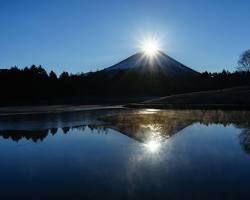 本栖湖で初日の出