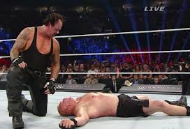 Image result for brock smiles at undertaker