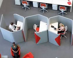 تصویر قفسه های حریم خصوصی در محل کار