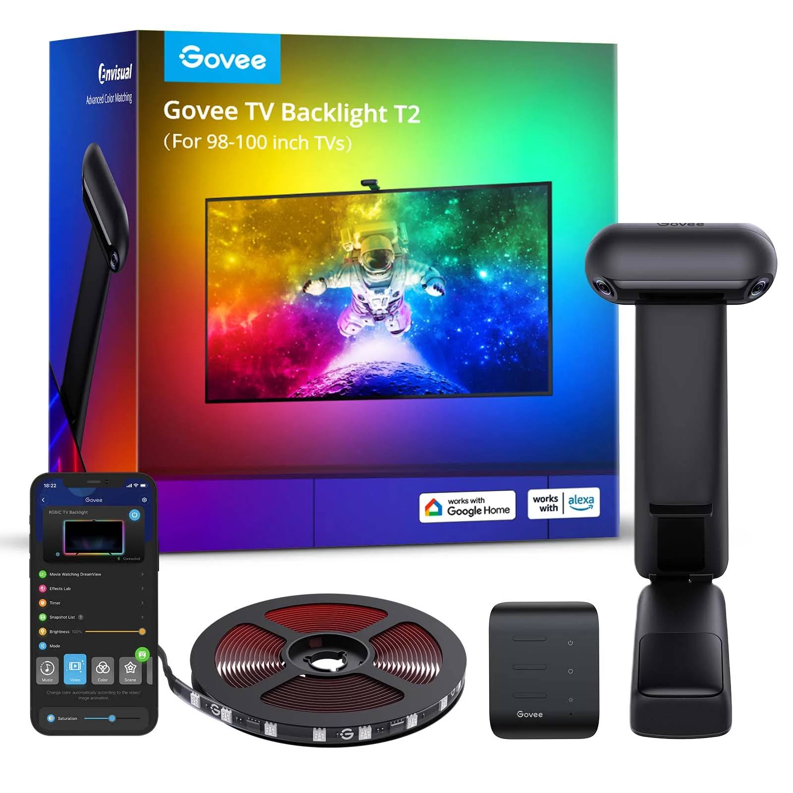 Govee Envisual TV Backlight T2 with Dual Cameras RGBIC Wi-Fi LED TVs