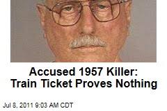 (Newser) - Despite the fact that a recently unearthed, unused train ticket led to the arrest of Jack Daniel McCullough for an unsolved 1957 murder, ... - jack-daniel-mccullough-accused-1957-killer-of-maria-ridulph-says-unused-train-ticket-proves-nothing