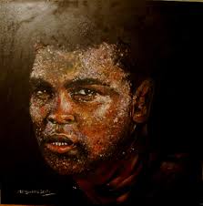 Contempory Portraits | Sculpture Art For Sale | Martyn Bednarczuk | Janice Stubbs - Mohamed-Ali-Oil-on-canvas