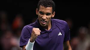 Felix Auger-Aliassime in action