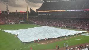Reds-Brewers enter weather delay at Great American Ball Park