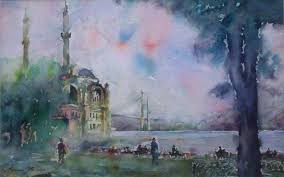 İsmail MENEKŞE - Artist Detail - Turkish Paintings - ismail_menekse_ortakoy_suluboya