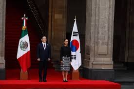 Claudia Sheinbaum recibió en Palacio Nacional a Lee Jae-Myung, presidente de la República de Corea