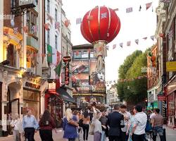Image of multicultural street scene in a European city