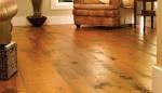 Wide plank distressed hardwood flooring