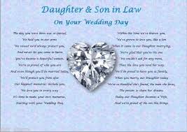 DAUGHTER &amp; SON IN LAW- Wedding Day (Poem gift) | Wedding Day, Poem ... via Relatably.com