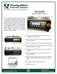 FP-2260 Brochure - Thwing-Albert Instrument Co