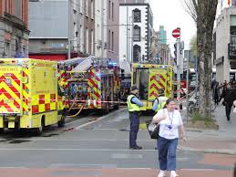 Luas and traffic disruption in Dublin city centre after fire at pub