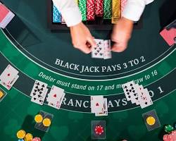 Blackjack table in a casino