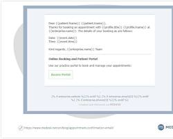 Appointment details confirmation message
