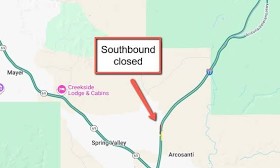 Southbound I-17 closed in northern Arizona on Tuesday afternoon due to crash