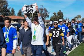 ‘ICE OUT’ towels distributed before Super Bowl outside Levi’s Stadium