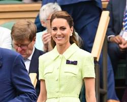 Image of Kate Middleton's dress with plunging neckline at Wimbledon