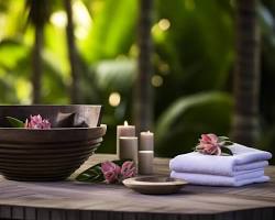 Image of serene spa setting with lush greenery