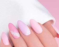 Image de Pink Almond Nails with Nail Stickers