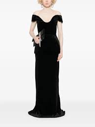 Ana Radu Velvet Maxi Skirt Set | Black | FARFETCH - Product from Farfetch