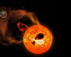 Image of Solar flare erupting from the sun