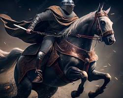 Image of knight riding a horse
