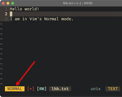 Image of Vim editor in normal mode