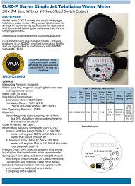 Water Flow Meter Specification Sheet