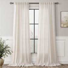 Amazon.com: Sand Beige Linen Curtains 90 Inch Long 2 Panels Set for Living Room Soft Thick Flax Textured Linen Drapes Semi Sheer Light Filtering Rod Pocket Back Tab Farmhouse Bedroom Window Curtain