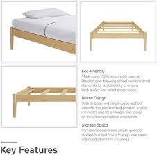 Amazon.com: DHP Lorriana 14" Solid Pine Wood Platform Bed Frame, Twin Size, Natural : Home & Kitchen