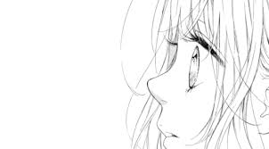 Résultat de recherche d'images pour "manga fille triste noir et blanc"